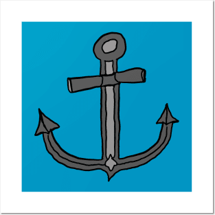 Anchor design, A pretty, cute anchor drawing. Posters and Art